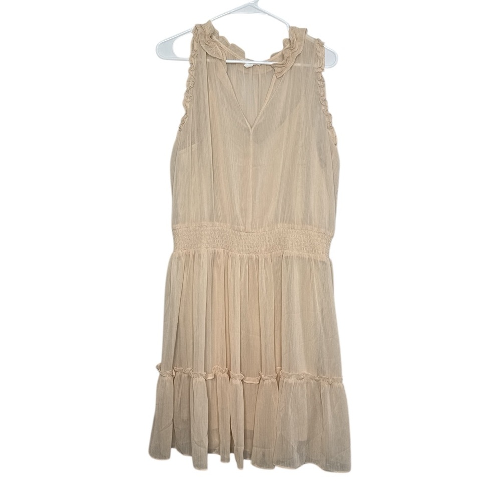 Maurices Cream Ruffle Tiered Mini Dress